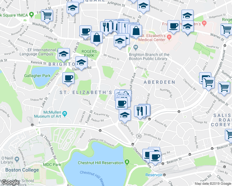 map of restaurants, bars, coffee shops, grocery stores, and more near 10 Portina Road in Boston