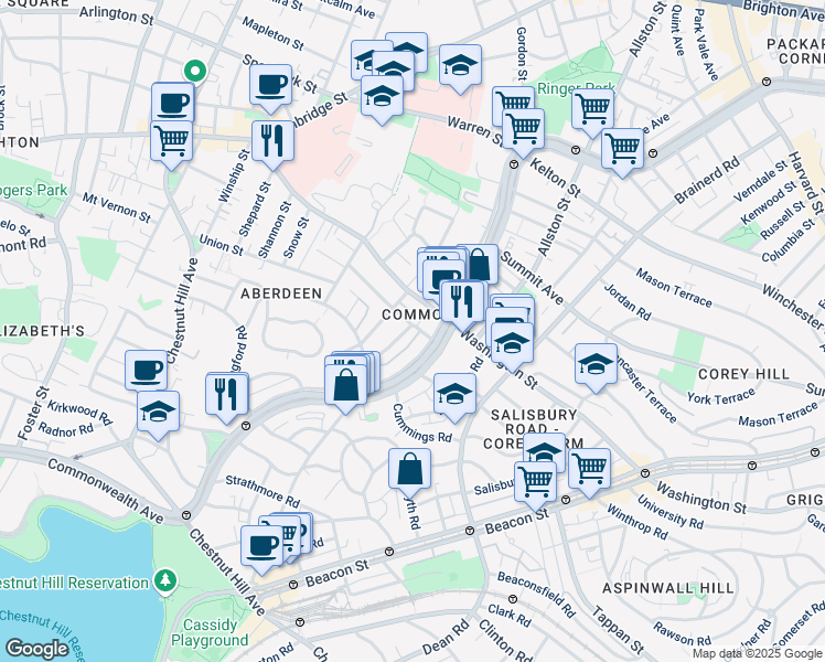 map of restaurants, bars, coffee shops, grocery stores, and more near 11 Ransom Road in Boston