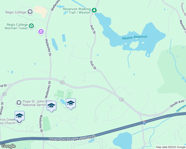 map of restaurants, bars, coffee shops, grocery stores, and more near 10 Wood Ridge Road in Weston
