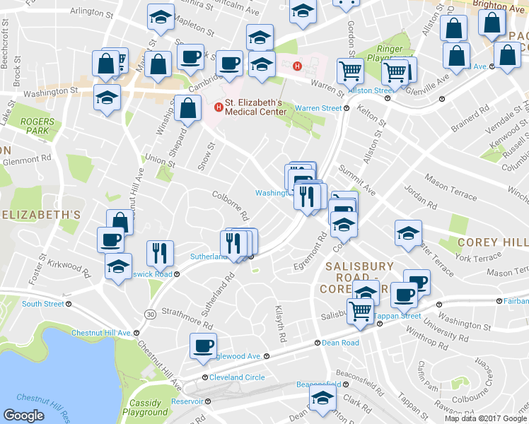 map of restaurants, bars, coffee shops, grocery stores, and more near 11 Ransom Road in Boston