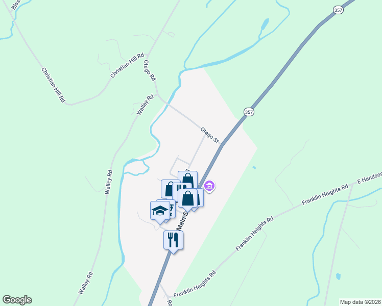 map of restaurants, bars, coffee shops, grocery stores, and more near 55 Center St in Franklin