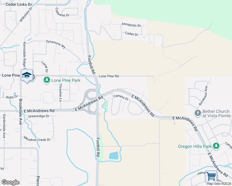 map of restaurants, bars, coffee shops, grocery stores, and more near 597 La Strada Circle in Medford