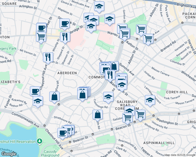 map of restaurants, bars, coffee shops, grocery stores, and more near 11 Ransom Road in Boston