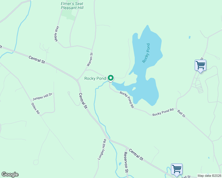 map of restaurants, bars, coffee shops, grocery stores, and more near 72 Rocky Pond Road in Boylston