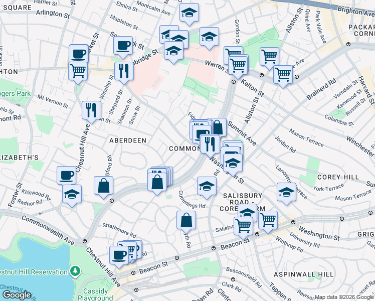 map of restaurants, bars, coffee shops, grocery stores, and more near 11 Ransom Road in Boston