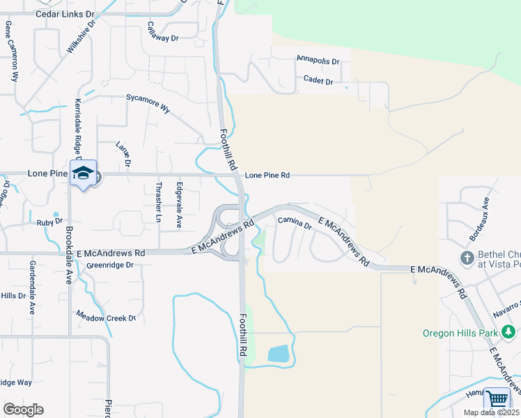 map of restaurants, bars, coffee shops, grocery stores, and more near 3600 Camina Drive in Medford