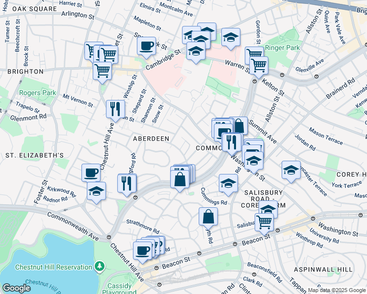 map of restaurants, bars, coffee shops, grocery stores, and more near 51 Colborne Road in Boston