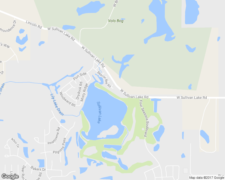 map of restaurants, bars, coffee shops, grocery stores, and more near 42 Beacon Bay Road in Lakemoor
