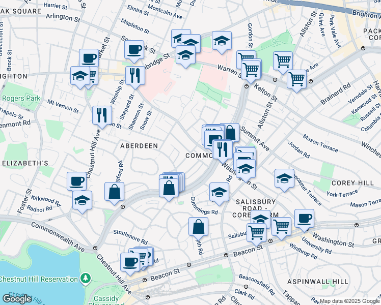 map of restaurants, bars, coffee shops, grocery stores, and more near 11 Ransom Road in Boston