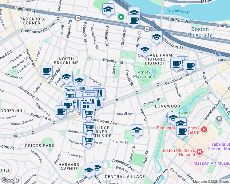 map of restaurants, bars, coffee shops, grocery stores, and more near in 