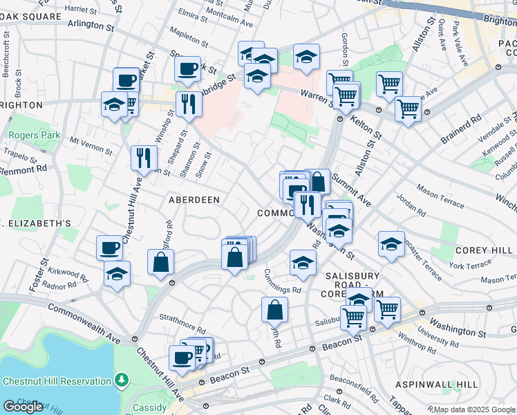 map of restaurants, bars, coffee shops, grocery stores, and more near 11 Ransom Road in Boston