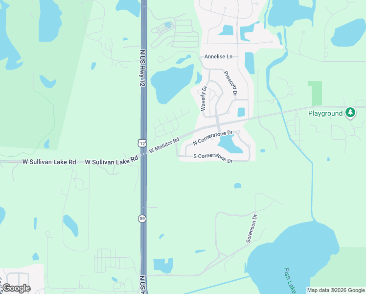 map of restaurants, bars, coffee shops, grocery stores, and more near 310 North Cornerstone Drive in Volo