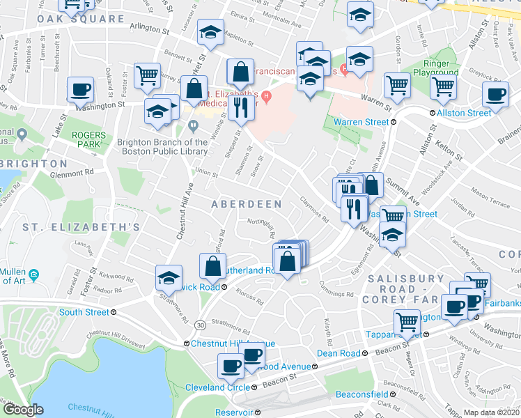 map of restaurants, bars, coffee shops, grocery stores, and more near 15 Union Street in Boston