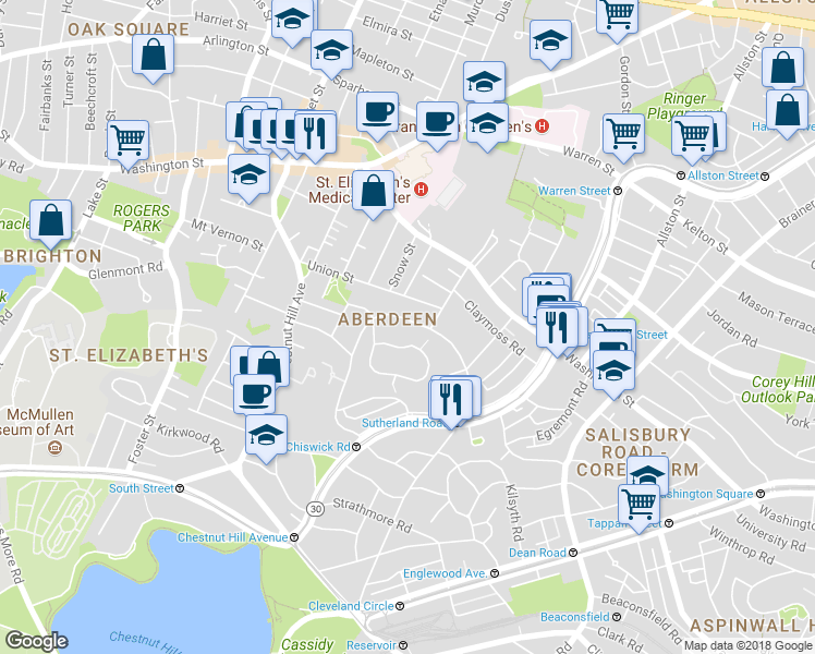 map of restaurants, bars, coffee shops, grocery stores, and more near 15 Union Street in Boston