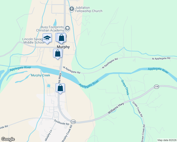 map of restaurants, bars, coffee shops, grocery stores, and more near 6840 North Applegate Road in Grants Pass