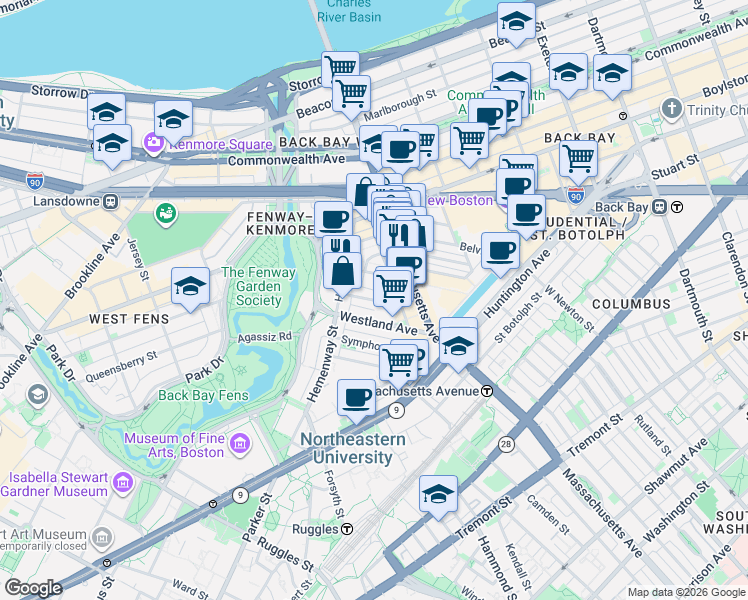 map of restaurants, bars, coffee shops, grocery stores, and more near 39 Edgerly Road in Boston