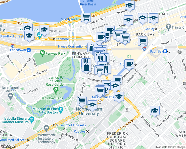 map of restaurants, bars, coffee shops, grocery stores, and more near 39 Edgerly Road in Boston