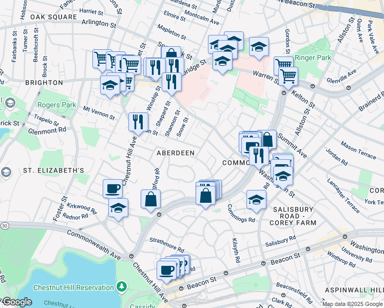 map of restaurants, bars, coffee shops, grocery stores, and more near 15 Union Street in Boston