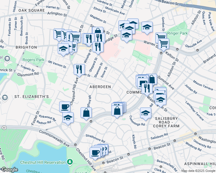 map of restaurants, bars, coffee shops, grocery stores, and more near 15 Union Street in Boston