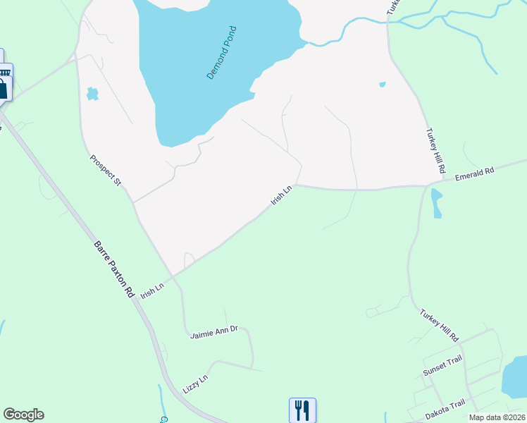 map of restaurants, bars, coffee shops, grocery stores, and more near 47 Irish Ln in Rutland