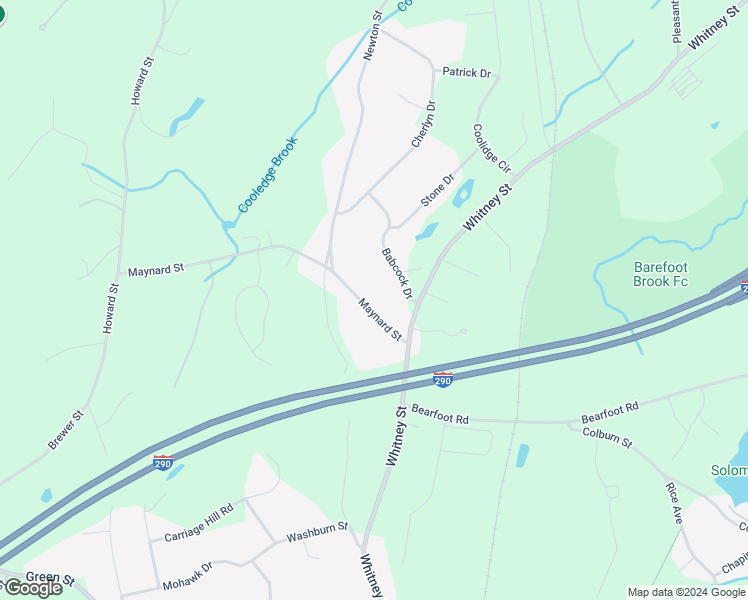 map of restaurants, bars, coffee shops, grocery stores, and more near 5 Babcock Drive in Northborough