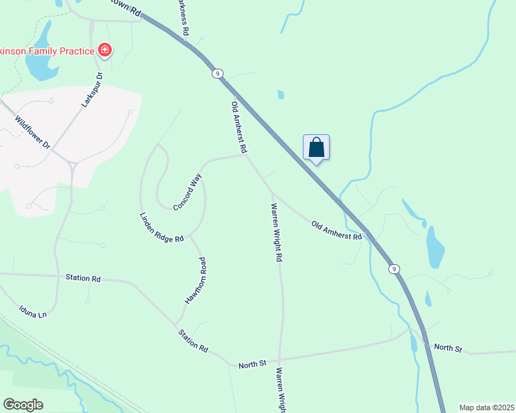 map of restaurants, bars, coffee shops, grocery stores, and more near 645 Warren Wright Road in Belchertown
