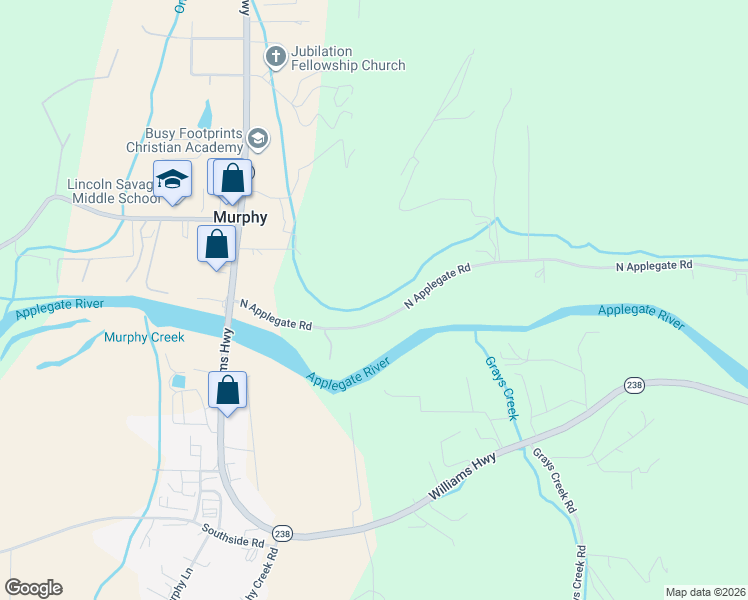 map of restaurants, bars, coffee shops, grocery stores, and more near 6840 North Applegate Road in Grants Pass