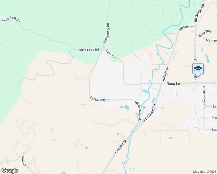 map of restaurants, bars, coffee shops, grocery stores, and more near 1888 Old Military Road in Central Point