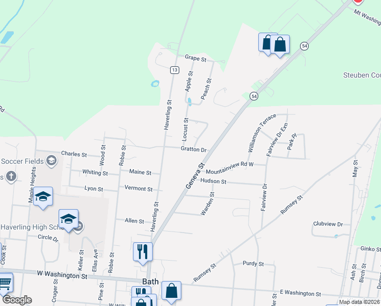 map of restaurants, bars, coffee shops, grocery stores, and more near 11 Gratton Dr in Bath