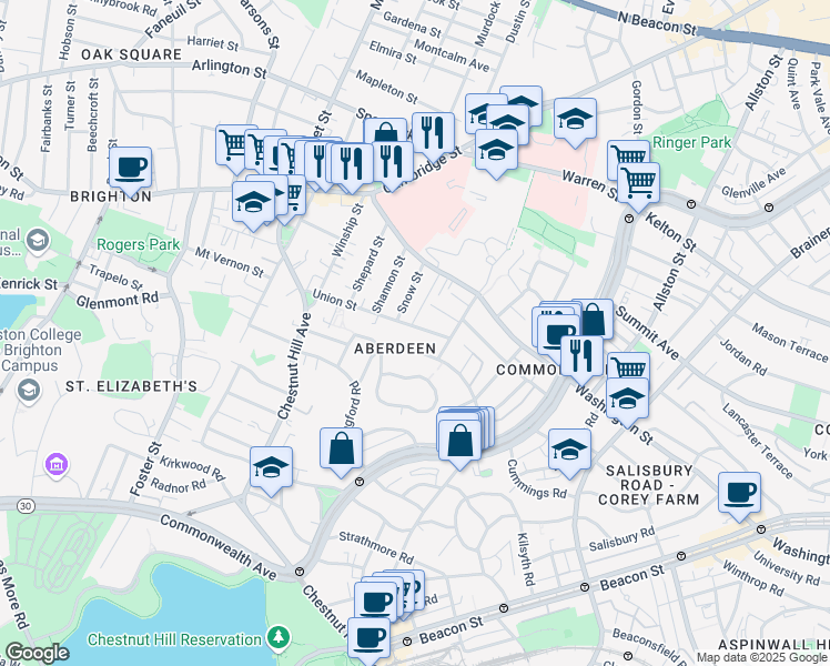 map of restaurants, bars, coffee shops, grocery stores, and more near 15 Union Street in Boston