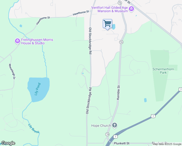 map of restaurants, bars, coffee shops, grocery stores, and more near 175 Old Stockbridge Rd in Lenox