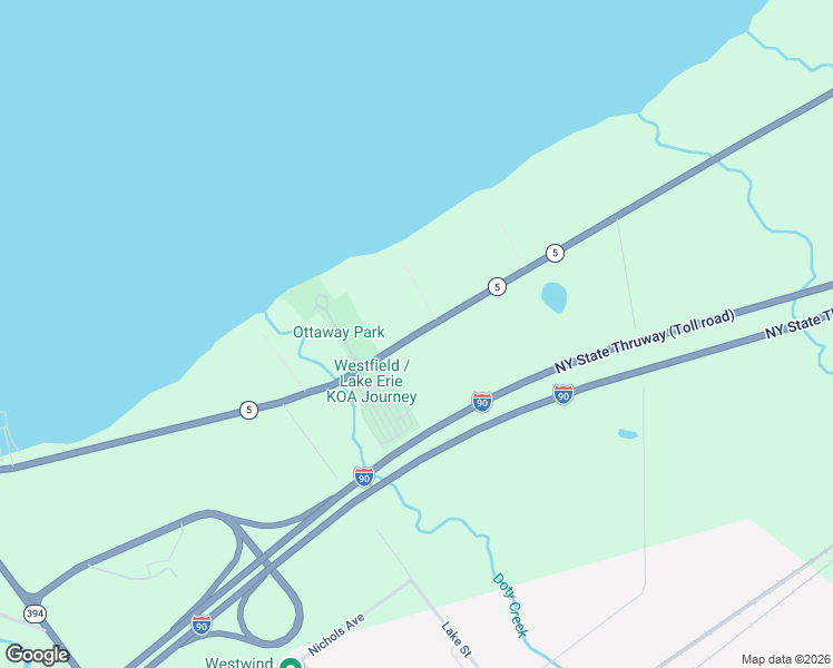 map of restaurants, bars, coffee shops, grocery stores, and more near New York State Bicycle Route 517 in Westfield