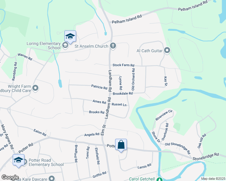 map of restaurants, bars, coffee shops, grocery stores, and more near 48 Landham Rd in Sudbury
