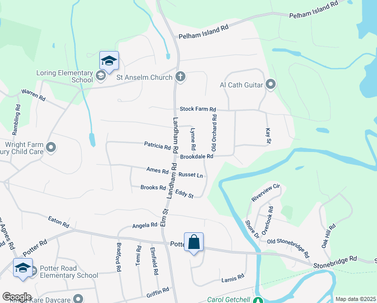 map of restaurants, bars, coffee shops, grocery stores, and more near 48 Landham Road in Sudbury