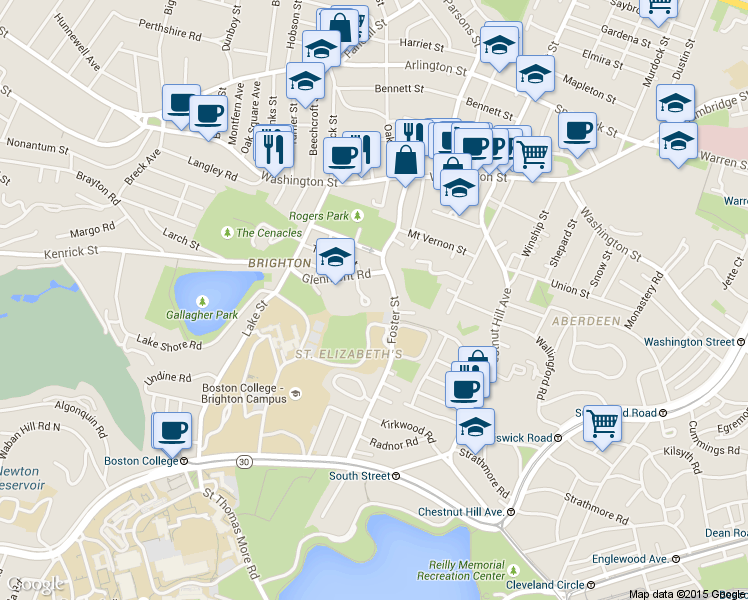 map of restaurants, bars, coffee shops, grocery stores, and more near 18-20 Anselm Terrace in Boston