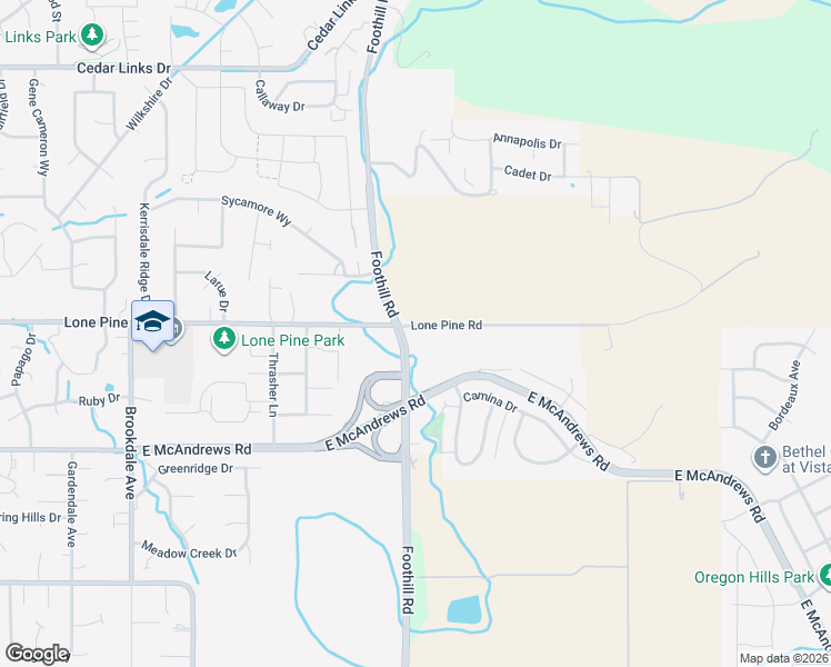 map of restaurants, bars, coffee shops, grocery stores, and more near 3600 Lone Pine Road in Medford