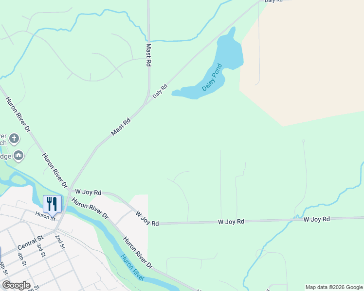 map of restaurants, bars, coffee shops, grocery stores, and more near 4300 Mast Road in Dexter