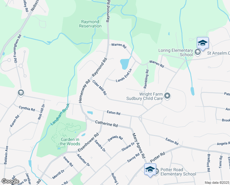 map of restaurants, bars, coffee shops, grocery stores, and more near 42 Cider Mill Road in Sudbury