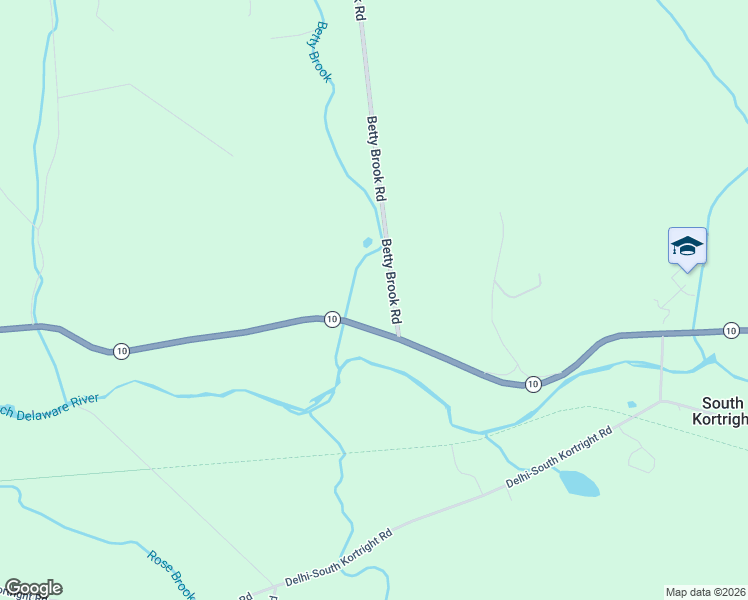 map of restaurants, bars, coffee shops, grocery stores, and more near 119 Betty Brook Rd in South Kortright