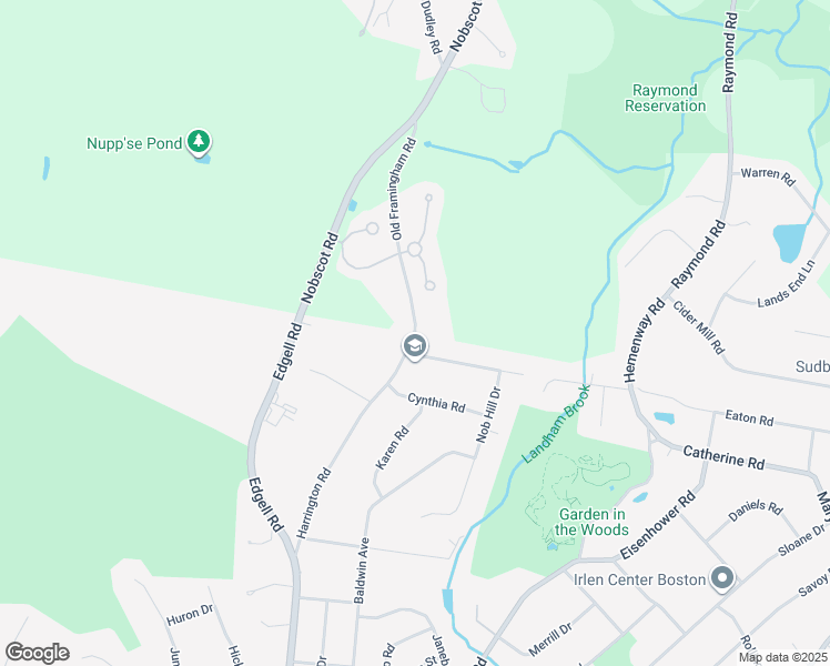 map of restaurants, bars, coffee shops, grocery stores, and more near 2 Old Framingham Road in Sudbury