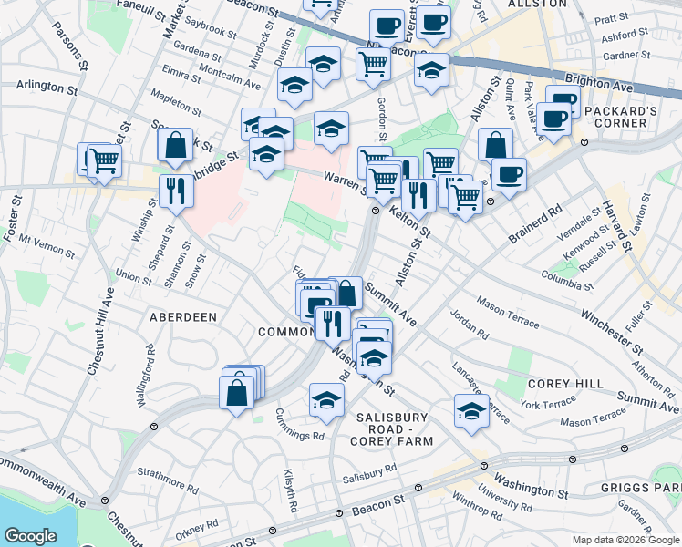 map of restaurants, bars, coffee shops, grocery stores, and more near in 
