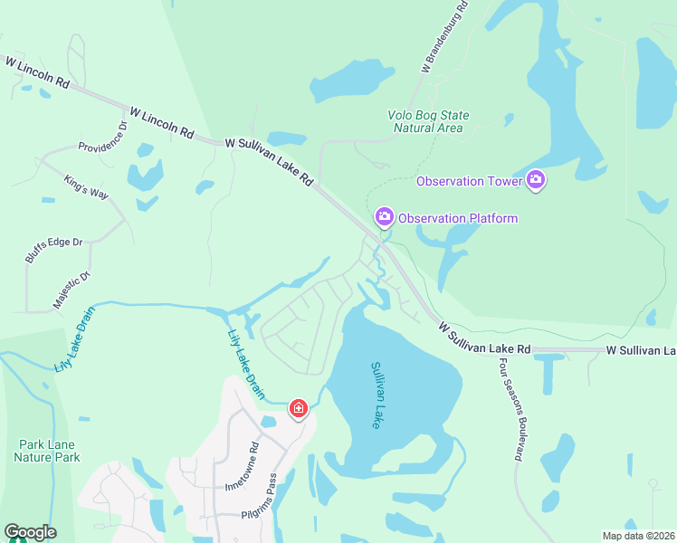 map of restaurants, bars, coffee shops, grocery stores, and more near 83 Port Side in Lakemoor