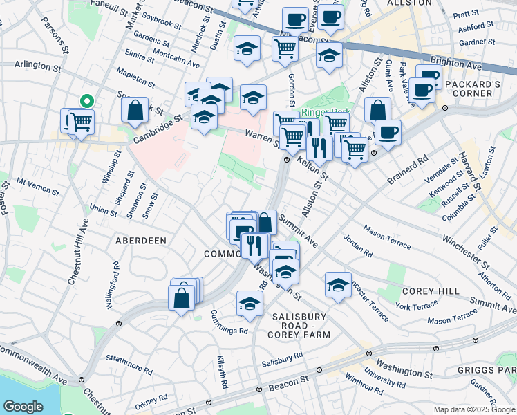 map of restaurants, bars, coffee shops, grocery stores, and more near in 