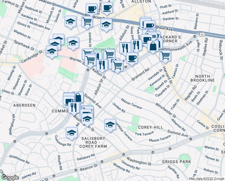 map of restaurants, bars, coffee shops, grocery stores, and more near in 