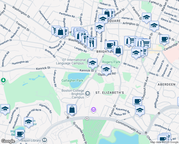 map of restaurants, bars, coffee shops, grocery stores, and more near in 