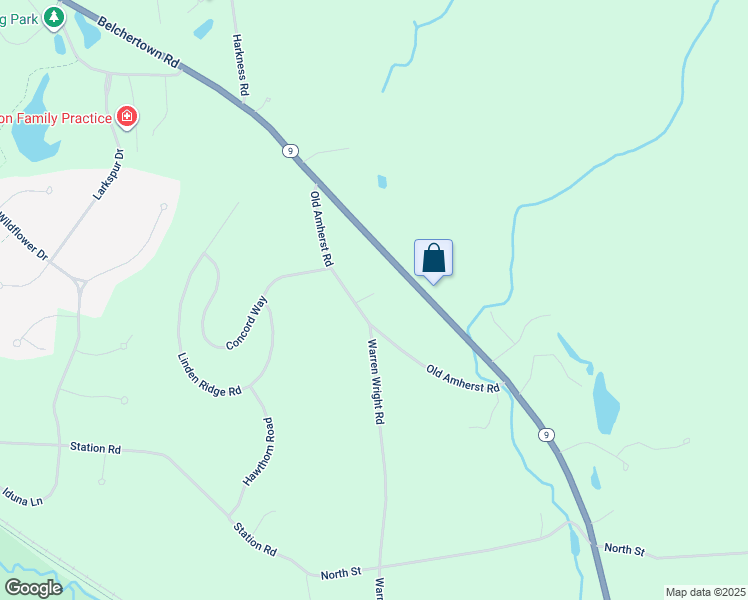 map of restaurants, bars, coffee shops, grocery stores, and more near 90 Old Amherst Road in Belchertown