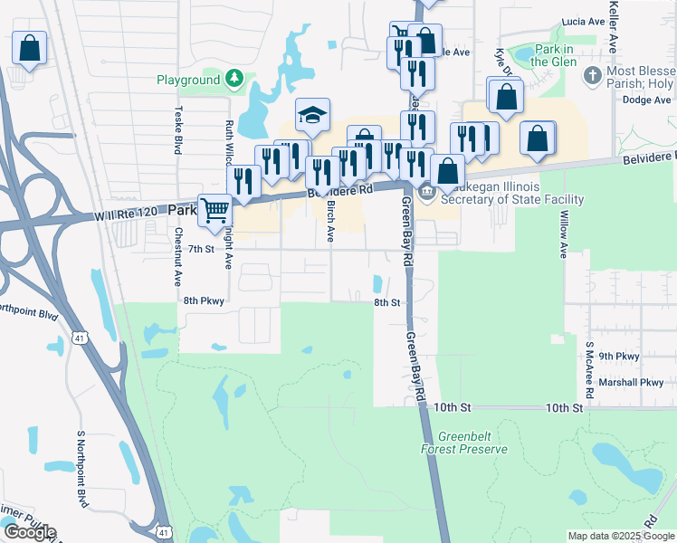 map of restaurants, bars, coffee shops, grocery stores, and more near 3104 Jeanette Avenue in Park City