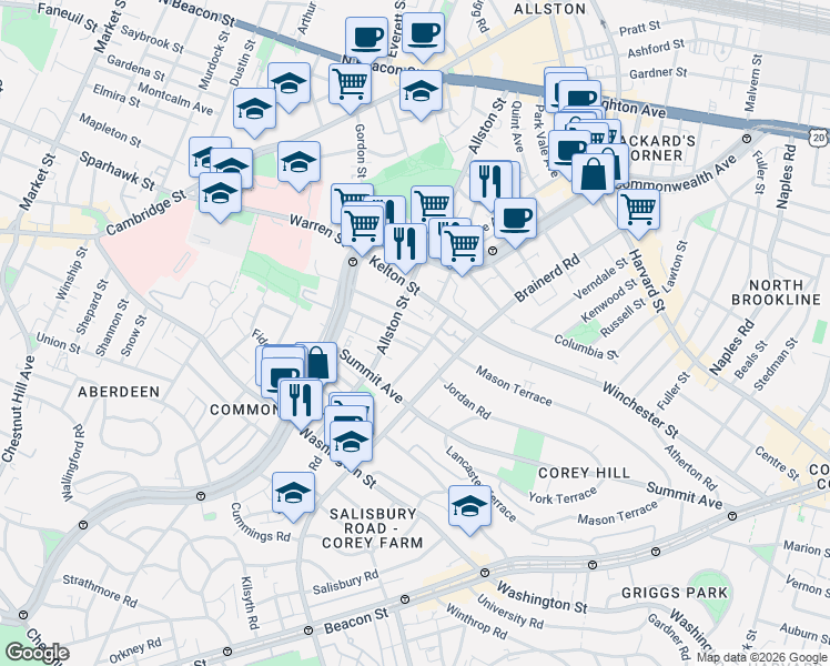 map of restaurants, bars, coffee shops, grocery stores, and more near in 