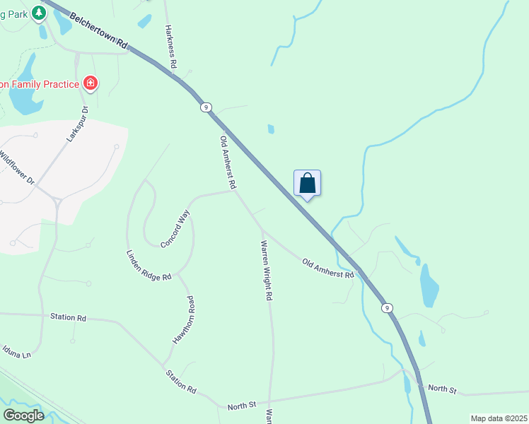 map of restaurants, bars, coffee shops, grocery stores, and more near 90 Old Amherst Road in Belchertown