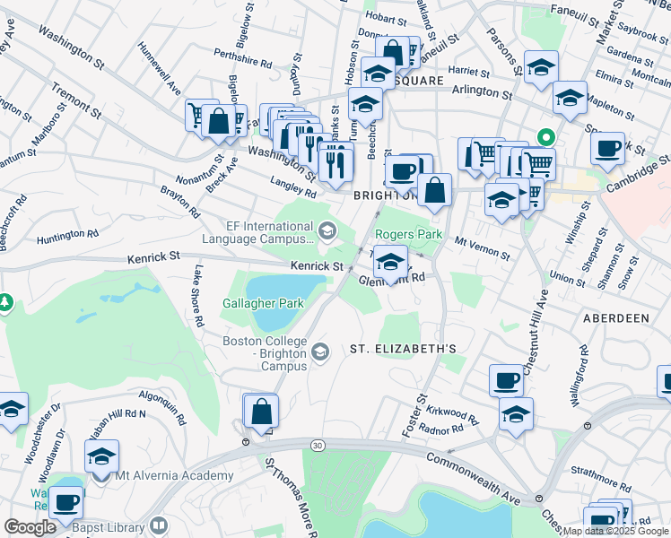 map of restaurants, bars, coffee shops, grocery stores, and more near in 